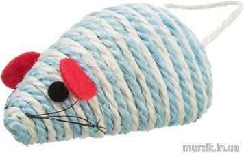 Іграшка Trixie для котів Мишка XXL з брязкальцем сизаль 10 см 4074 фото