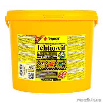 Сухой корм для аквариумных рыб Tropical в хлопьях «Ichtio-Vit» 5 л/ 5 кг (для всех аквариумных рыб) 32582889 фото
