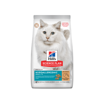 Cухий корм Hill&rsquo;s SCIENCE PLAN Adult Hypoallergenic для дорослих котів із чутливістю до певних компонентів їжі, з яєчним білком і протеїном комах 1,5 кг 607869 фото