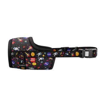 Намордник для собак WAUDOG Nylon, малюнок "NASA", пластиковий фастекс, розмір №1, О 14-20 см 5392 фото
