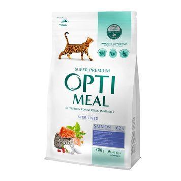 Сухой корм Optimeal с лососем для стерилизованных кошек и кастрированных кошек 0,7 кг B1812501 фото