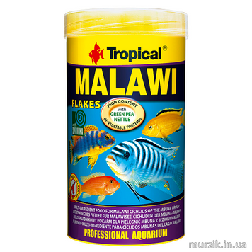 Сухой корм для аквариумных рыб Tropical в хлопьях «Malawi» 250 мл/50 г (для травоядных цихлид) 32582893 фото
