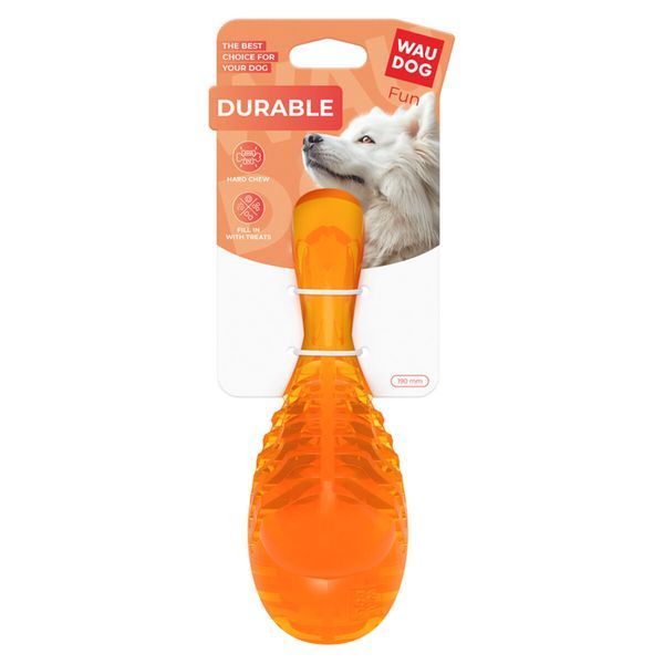 Игрушка для собак WAUDOG Fun Durable Окорок, термопластичная резина, 190 мм, оранжевый 62154 фото