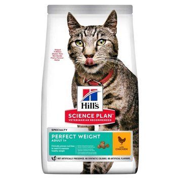 Cухий корм Hill&rsquo;s SCIENCE PLAN Adult Perfect Weight для підтримання оптимальної ваги дорослих котів, з куркою, 1,5 кг 604085 фото