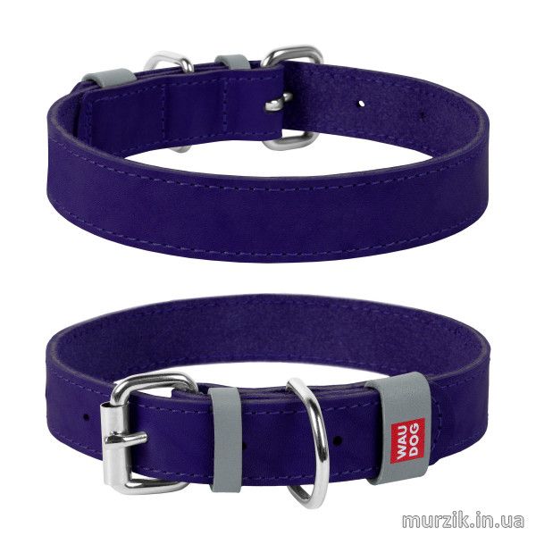 Ошейник для собак Collar WAUDOG Classic, натуральная кожа, 27-36 см / 15 мм, фиолетовый 41456653 фото