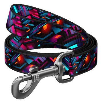 Повідець для собак нейлоновий WAUDOG Nylon, малюнок "Нескінченні світи", S, Ш 15 мм, Дов 122 см 762-4058 фото