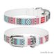 Ошейник для собак Collar WAU DOG Printed с рисунком "Этно", размер XS (19-25 см/12 мм), натуральная кожа, белый 32583300 фото 1