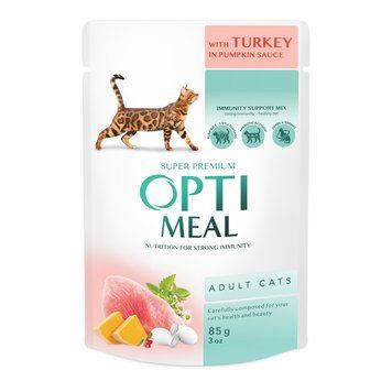 Влажный корм для кошек Optimeal (Оптимил) с индейкой в ​​тыквенном соусе, 85 г. B2711902 фото