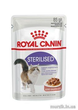 Вологий корм Royal Canin (Роял Канін) Sterilized для стерилізованих котів та кішок пауч (у соусі) 85 г./12 шт. 9150144 фото