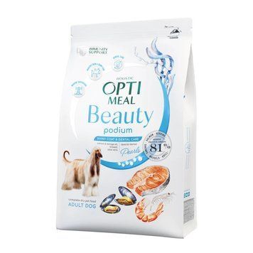 Сухий корм Optimeal Beauty з морепродуктами для догляду за шерстю та зубами у дорослих собак усіх порід 4 кг B1762801 фото