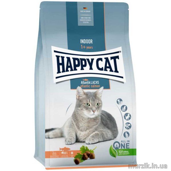 Сухой корм для кошек Happy Cat Supreme Indoor Atlantik Lachs (Атлантический лосось) 1,4кг 9154429 фото