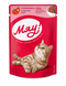 Влажный корм "Мяу" для кошек, говядиной в нежном соусе 85 г 23597157 фото 1