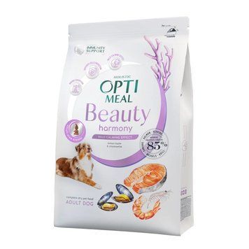 Сухий корм Optimeal Beauty з морепродуктами для доролих собак усіх порід зі зменшеною гранулою та заспокійливим ефектом 4 кг B1763001 фото